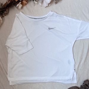 Nike DRI-FIT White Drop Shoulder Crop Top XS